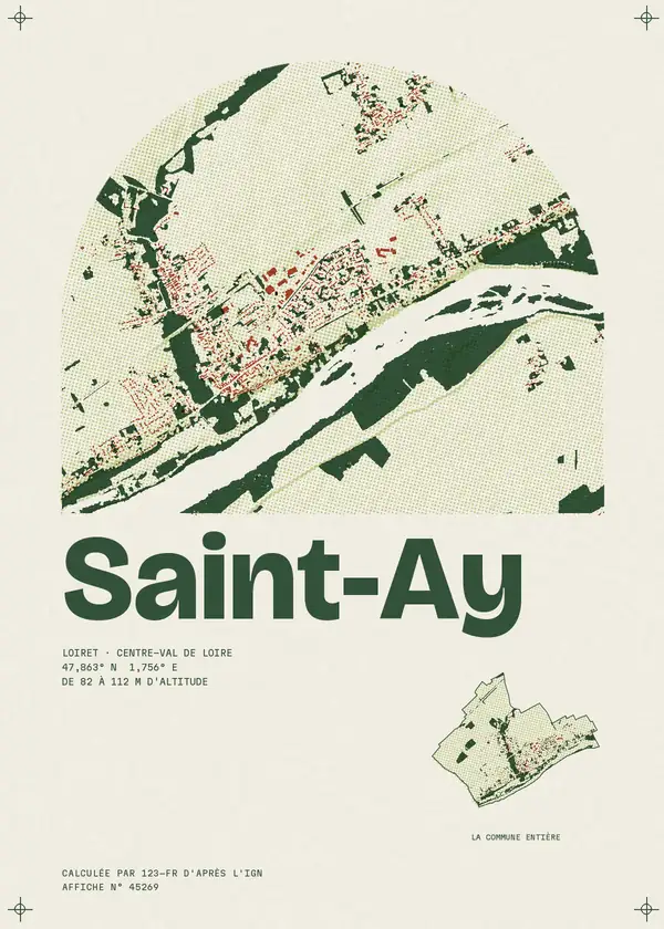 Affiche de Saint-Ay, calculée par 123-fr d'après l'IGN