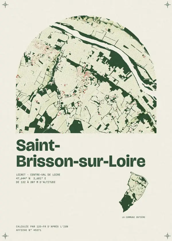 Affiche de Saint-Brisson-sur-Loire, calculée par 123-fr d'après l'IGN