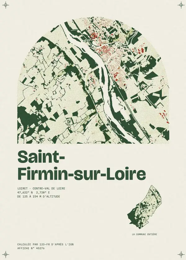 Affiche de Saint-Firmin-sur-Loire, calculée par 123-fr d'après l'IGN
