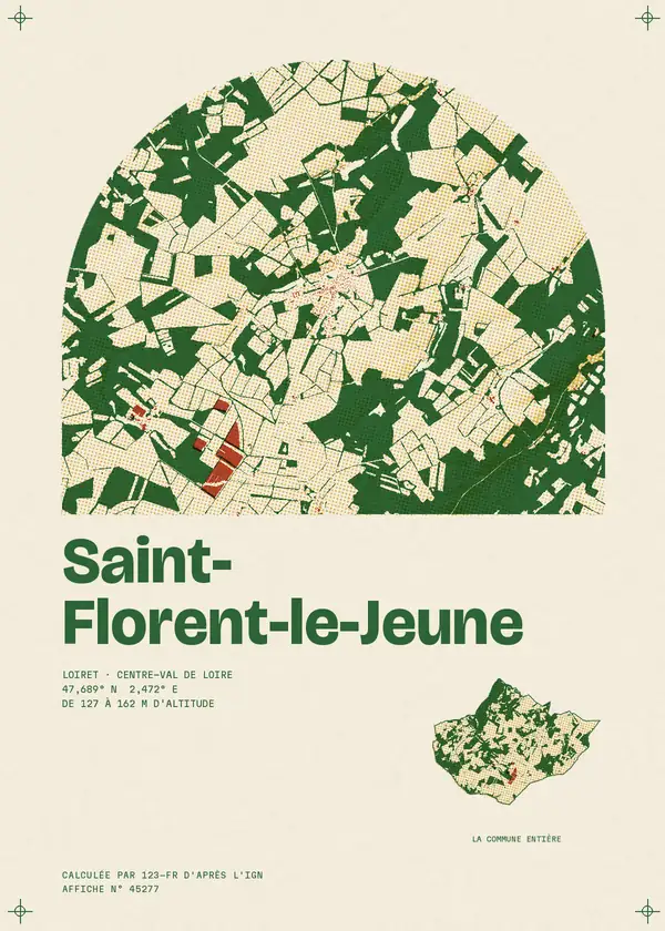 Affiche de Saint-Florent-le-Jeune, calculée par 123-fr d'après l'IGN