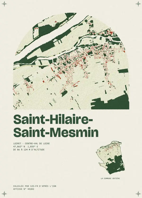 Affiche de Saint-Hilaire-Saint-Mesmin, calculée par 123-fr d'après l'IGN