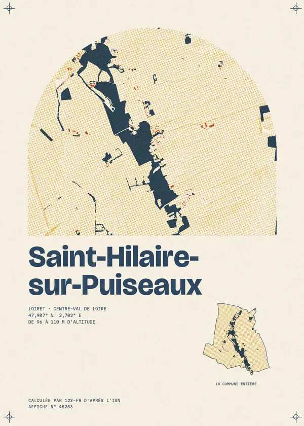 Affiche de Saint-Hilaire-sur-Puiseaux, calculée par 123-fr d'après l'IGN