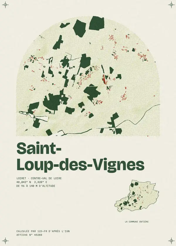 Affiche de Saint-Loup-des-Vignes, calculée par 123-fr d'après l'IGN