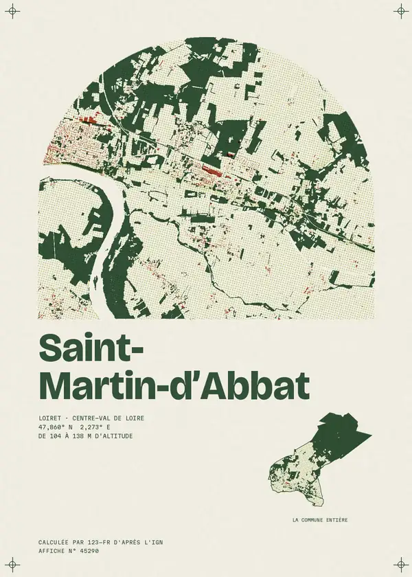 Affiche de Saint-Martin-d'Abbat, calculée par 123-fr d'après l'IGN