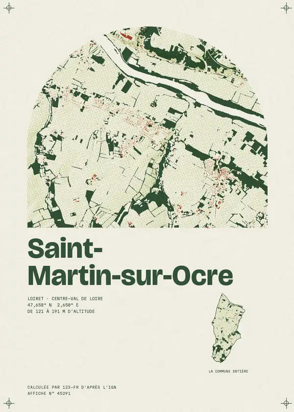 Affiche de Saint-Martin-sur-Ocre, calculée par 123-fr d'après l'IGN