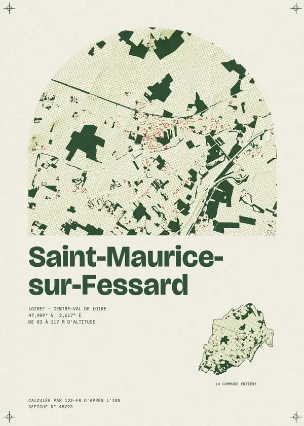 Affiche de Saint-Maurice-sur-Fessard, calculée par 123-fr d'après l'IGN