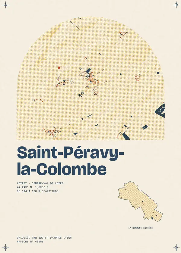 Affiche de Saint-Péravy-la-Colombe, calculée par 123-fr d'après l'IGN