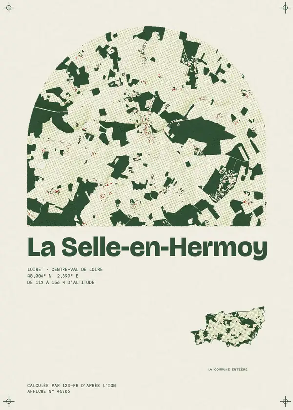 Affiche de La Selle-en-Hermoy, calculée par 123-fr d'après l'IGN