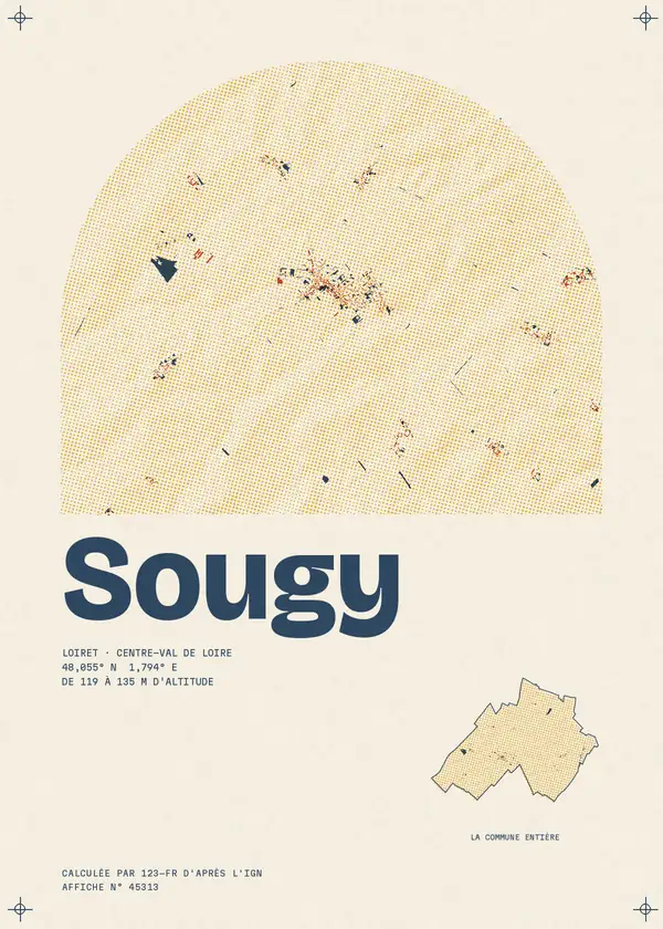 Affiche de Sougy, calculée par 123-fr d'après l'IGN