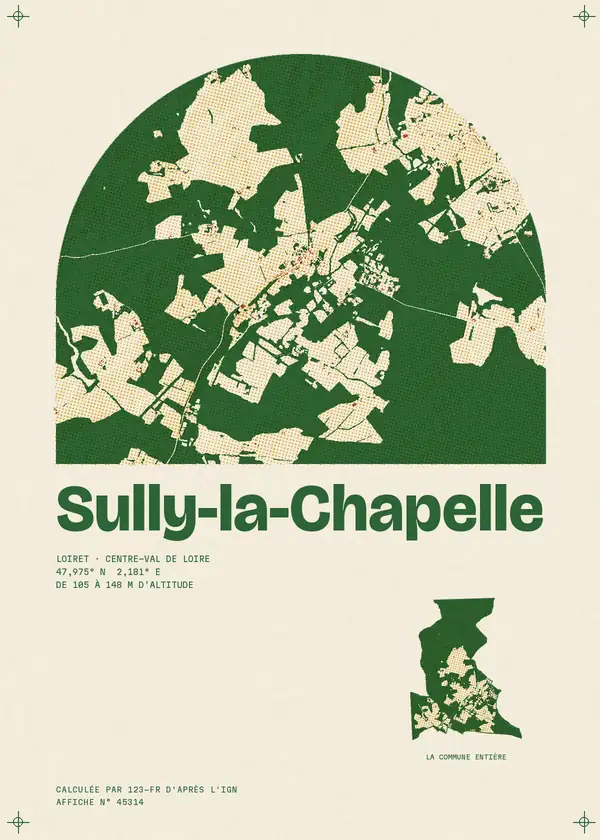 Affiche de Sully-la-Chapelle, calculée par 123-fr d'après l'IGN