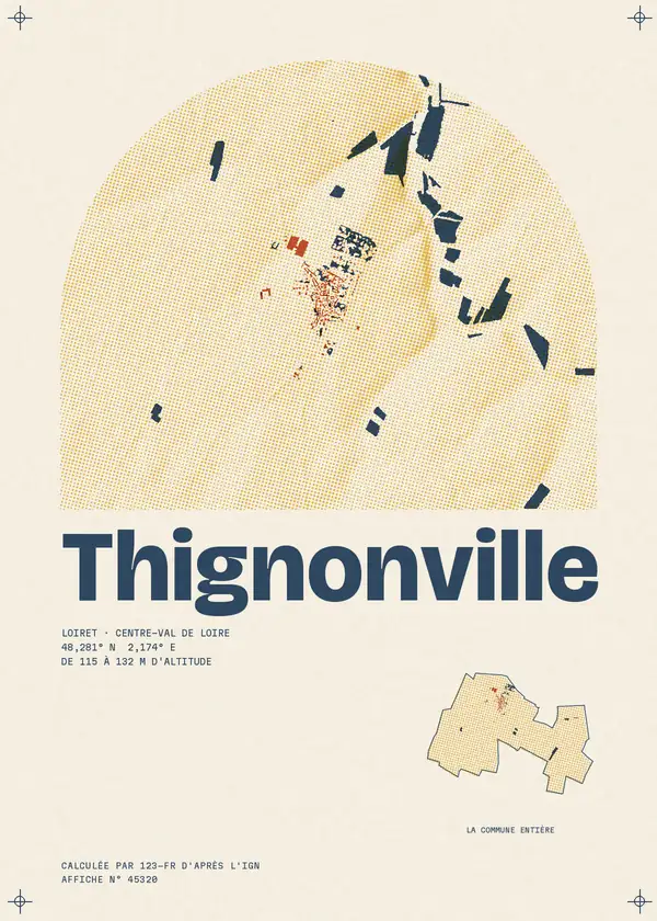 Affiche de Thignonville, calculée par 123-fr d'après l'IGN