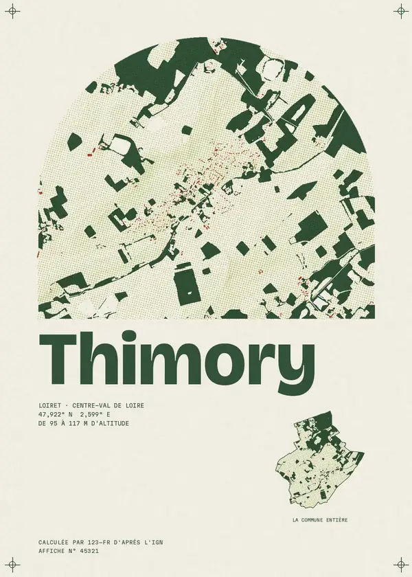 Affiche de Thimory, calculée par 123-fr d'après l'IGN