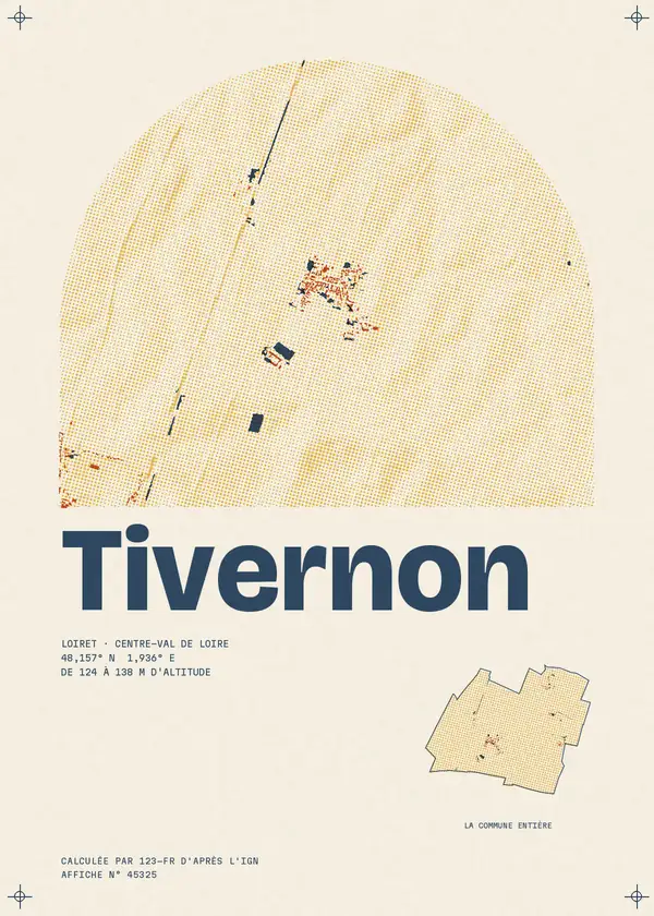 Affiche de Tivernon, calculée par 123-fr d'après l'IGN