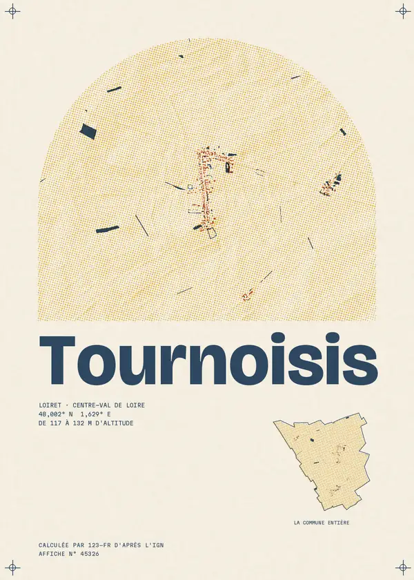Affiche de Tournoisis, calculée par 123-fr d'après l'IGN