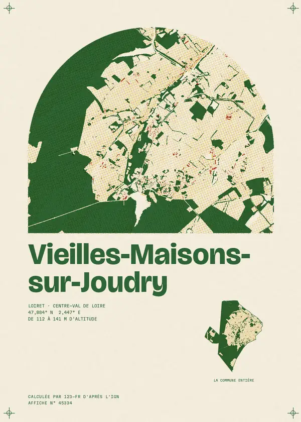 Affiche de Vieilles-Maisons-sur-Joudry, calculée par 123-fr d'après l'IGN