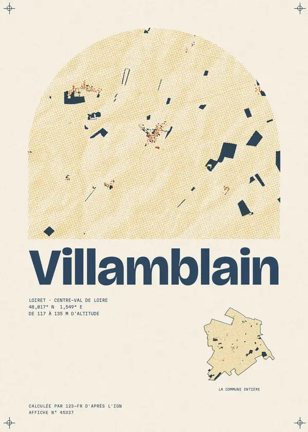 Affiche de Villamblain, calculée par 123-fr d'après l'IGN