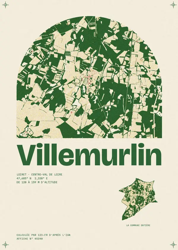 Affiche de Villemurlin, calculée par 123-fr d'après l'IGN