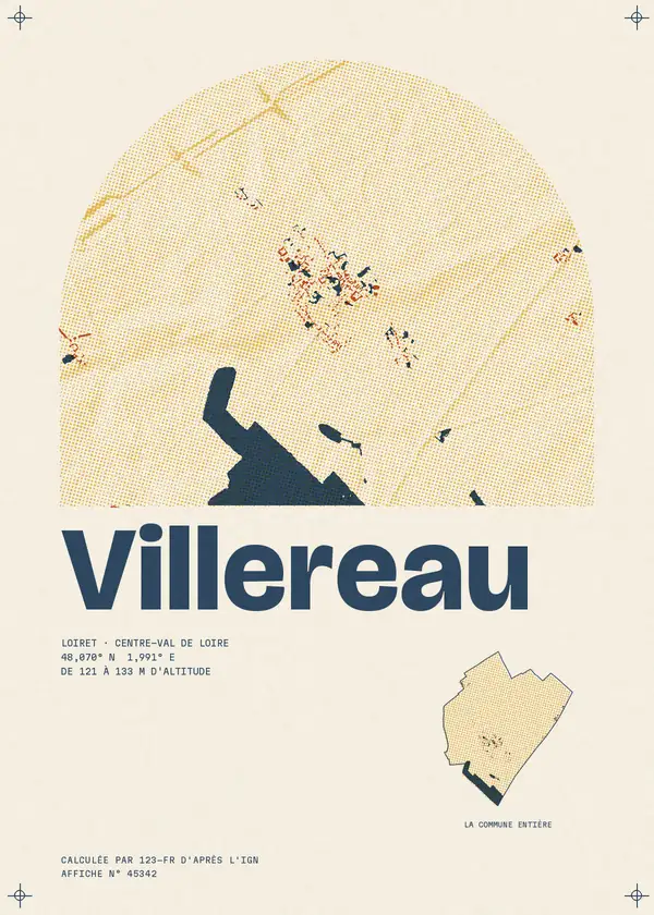 Affiche de Villereau, calculée par 123-fr d'après l'IGN
