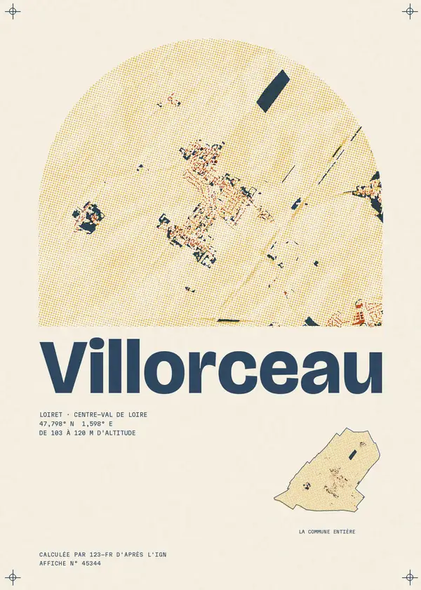 Affiche de Villorceau, calculée par 123-fr d'après l'IGN