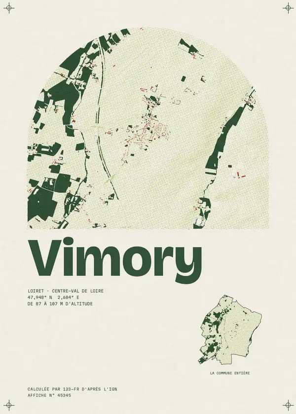 Affiche de Vimory, calculée par 123-fr d'après l'IGN