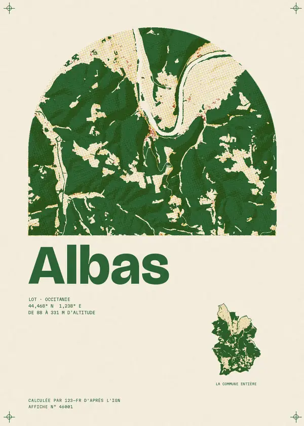 Affiche de Albas, calculée par 123-fr d'après l'IGN