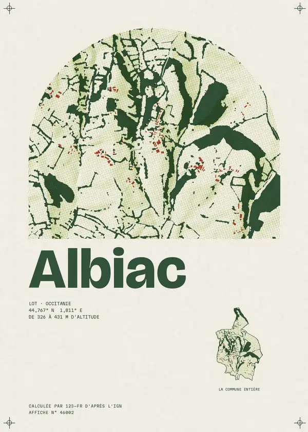 Affiche de Albiac, calculée par 123-fr d'après l'IGN