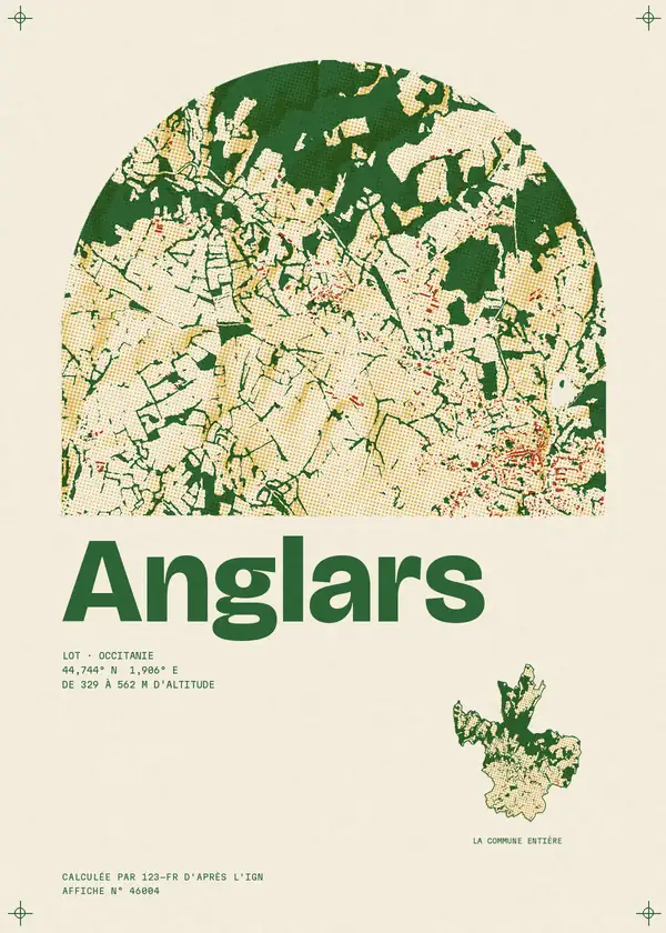 Affiche de Anglars, calculée par 123-fr d'après l'IGN