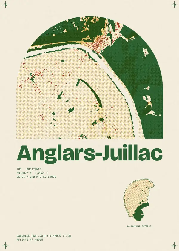 Affiche de Anglars-Juillac, calculée par 123-fr d'après l'IGN