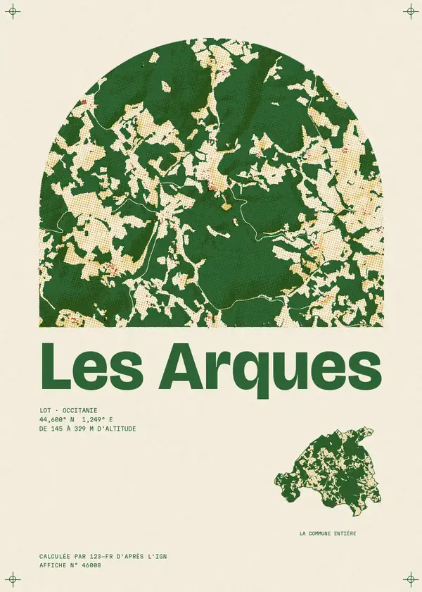 Affiche de Les Arques, calculée par 123-fr d'après l'IGN