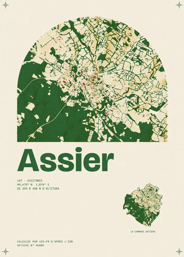 Affiche de Assier, calculée par 123-fr d'après l'IGN