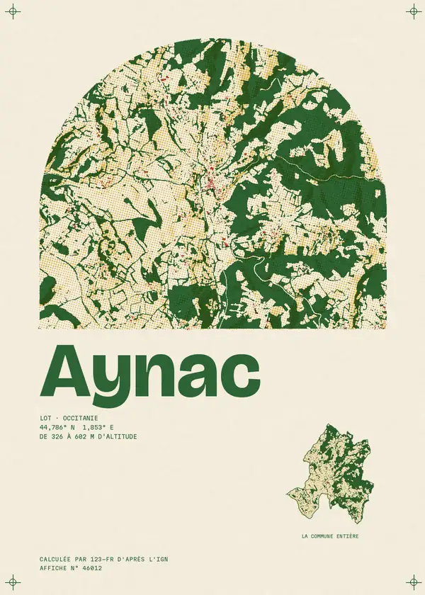Affiche de Aynac, calculée par 123-fr d'après l'IGN