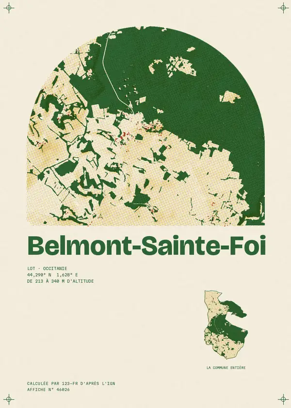 Affiche de Belmont-Sainte-Foi, calculée par 123-fr d'après l'IGN