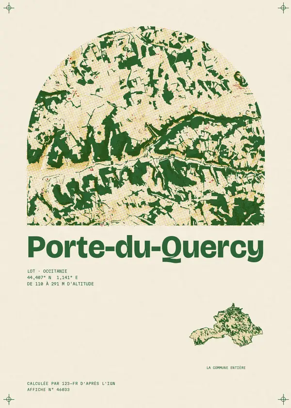 Affiche de Porte-du-Quercy, calculée par 123-fr d'après l'IGN