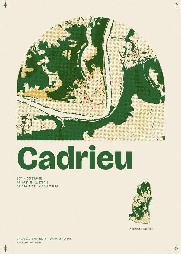 Affiche de Cadrieu, calculée par 123-fr d'après l'IGN