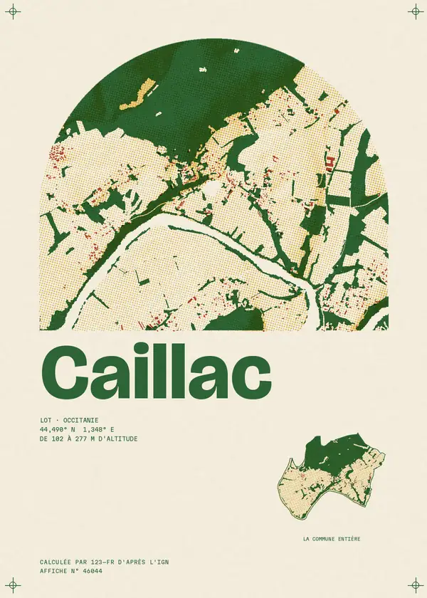 Affiche de Caillac, calculée par 123-fr d'après l'IGN