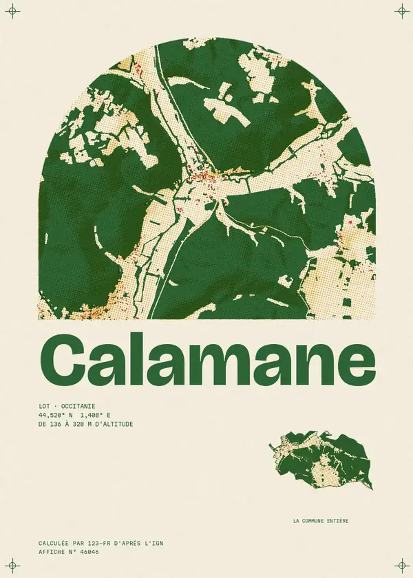 Affiche de Calamane, calculée par 123-fr d'après l'IGN