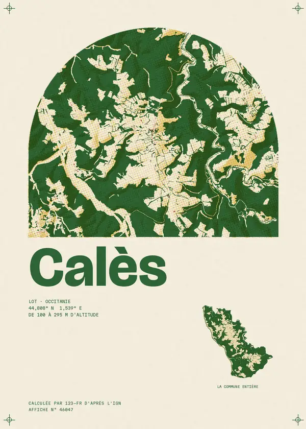 Affiche de Calès, calculée par 123-fr d'après l'IGN