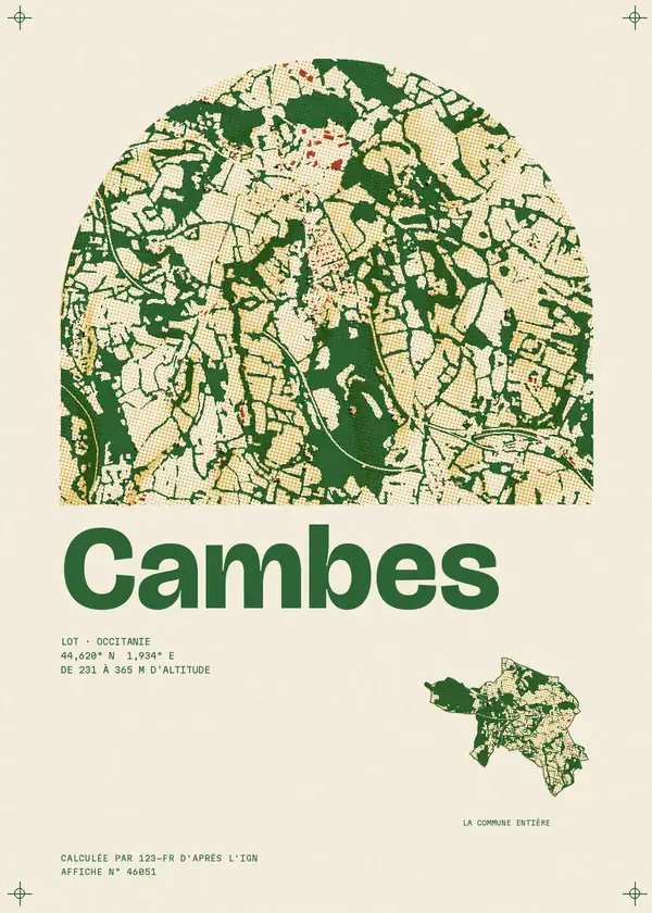 Affiche de Cambes, calculée par 123-fr d'après l'IGN