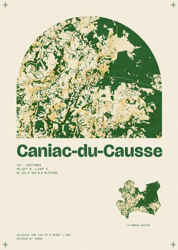 Affiche de Caniac-du-Causse, calculée par 123-fr d'après l'IGN