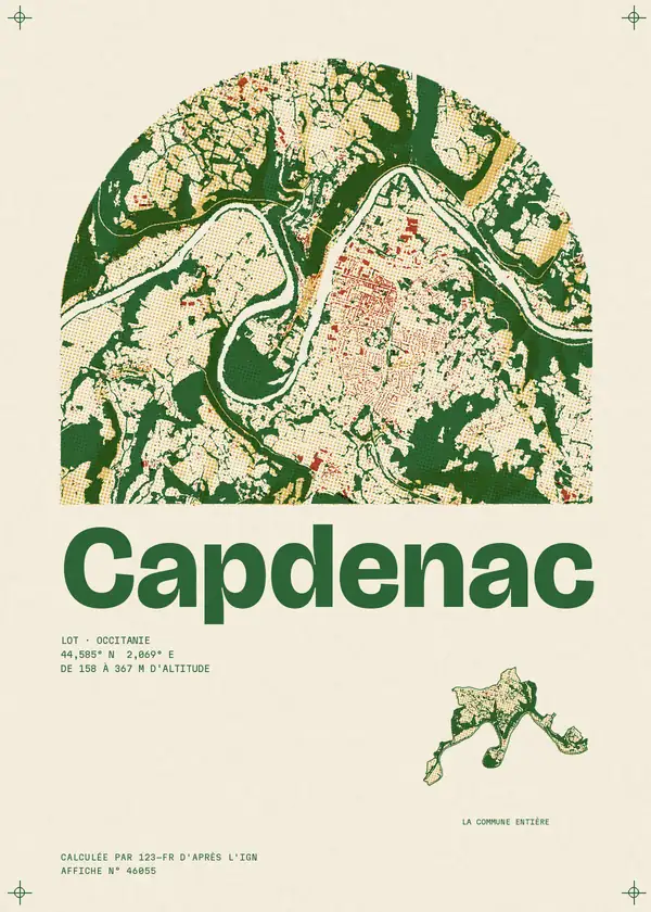 Affiche de Capdenac, calculée par 123-fr d'après l'IGN