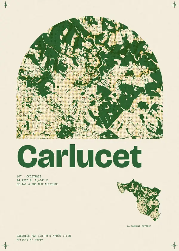 Affiche de Carlucet, calculée par 123-fr d'après l'IGN