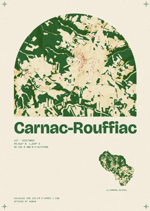Affiche de Carnac-Rouffiac, calculée par 123-fr d'après l'IGN