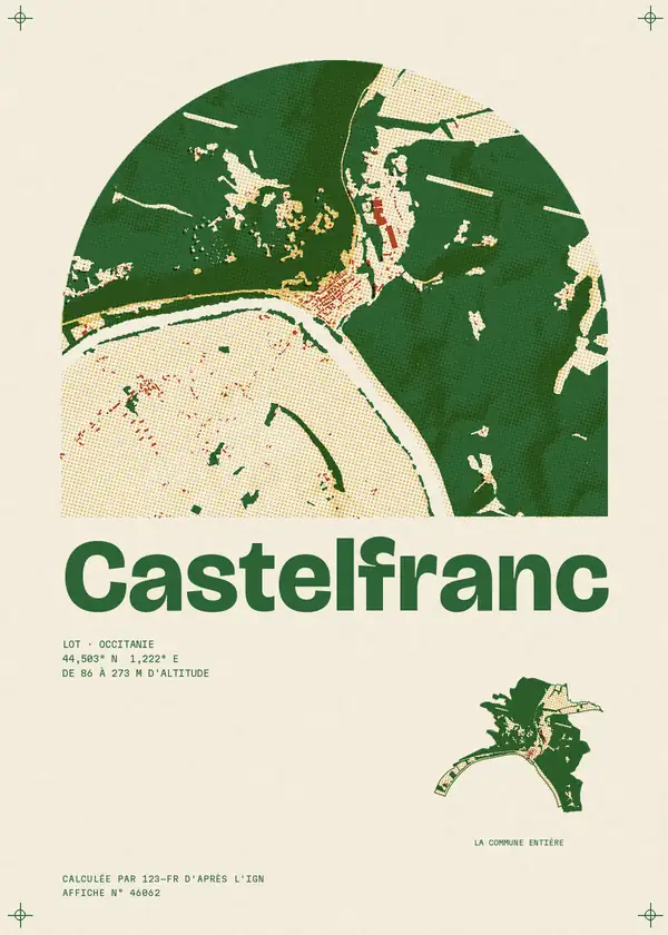Affiche de Castelfranc, calculée par 123-fr d'après l'IGN
