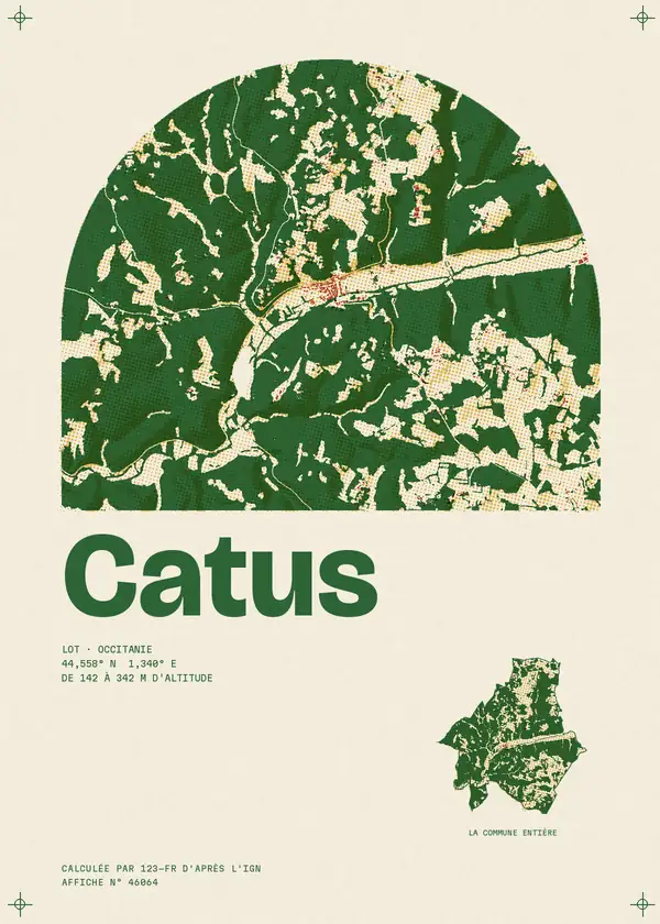 Affiche de Catus, calculée par 123-fr d'après l'IGN
