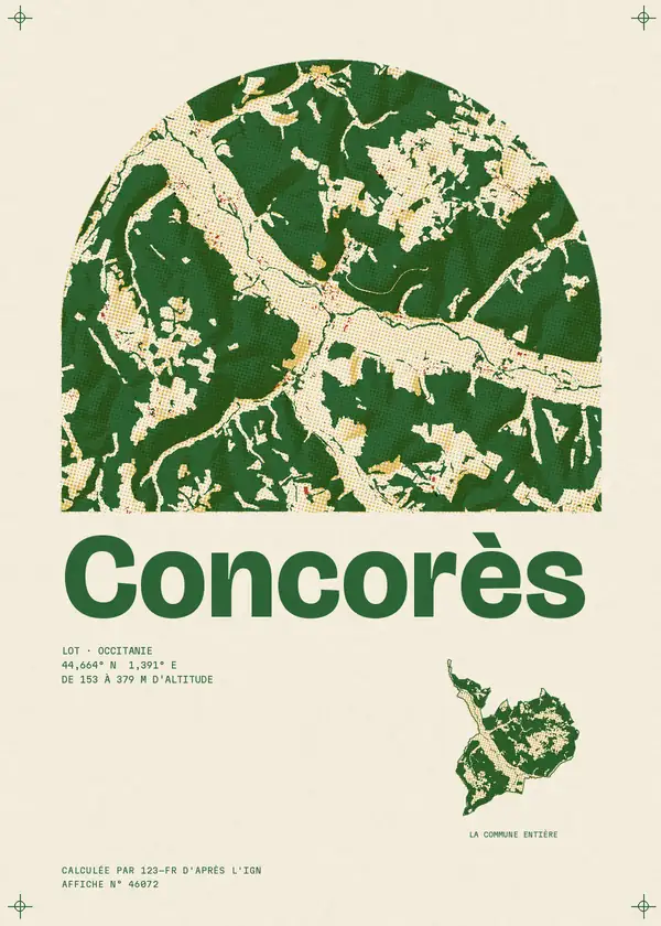 Affiche de Concorès, calculée par 123-fr d'après l'IGN