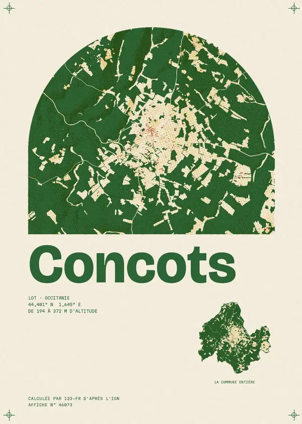 Affiche de Concots, calculée par 123-fr d'après l'IGN