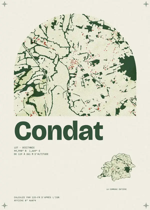 Affiche de Condat, calculée par 123-fr d'après l'IGN