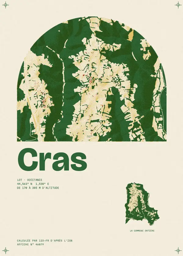 Affiche de Cras, calculée par 123-fr d'après l'IGN