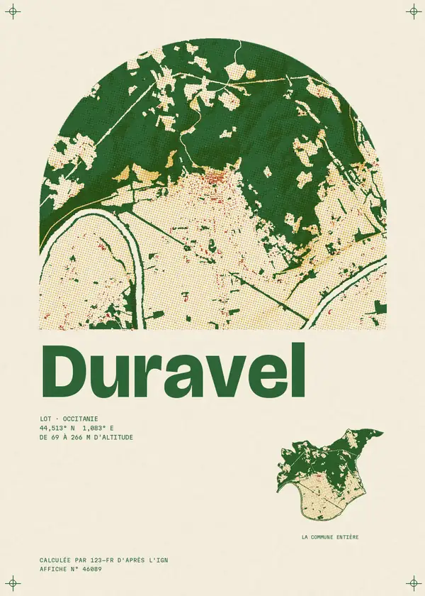 Affiche de Duravel, calculée par 123-fr d'après l'IGN