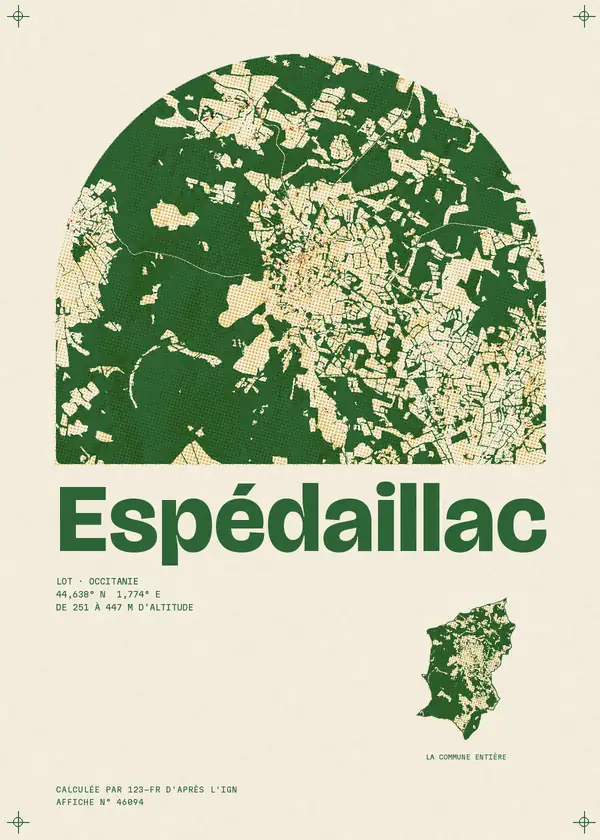Affiche de Espédaillac, calculée par 123-fr d'après l'IGN
